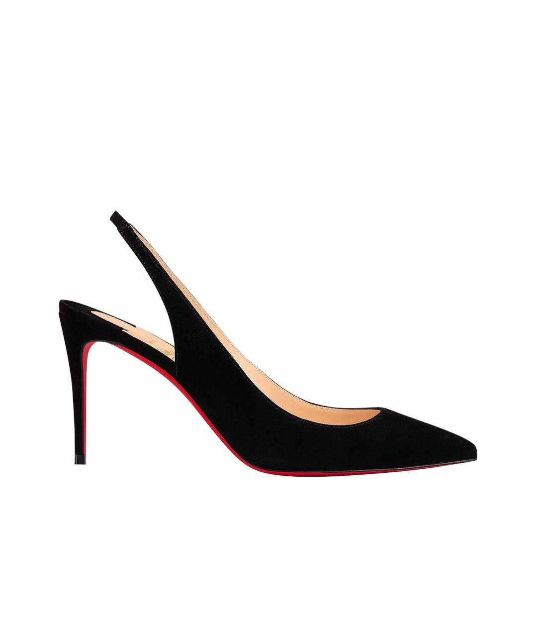 CHRISTIAN LOUBOUTIN Черные замшевые туфли, фото 1