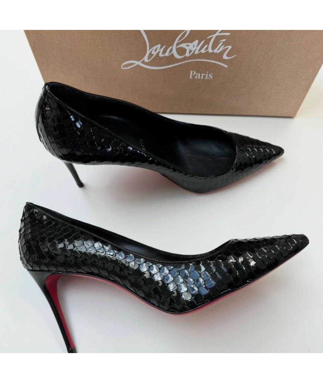 CHRISTIAN LOUBOUTIN Черные туфли из лакированной кожи, фото 5