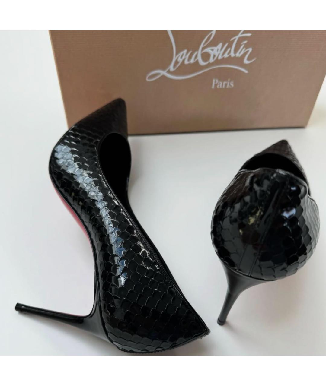 CHRISTIAN LOUBOUTIN Черные туфли из лакированной кожи, фото 6