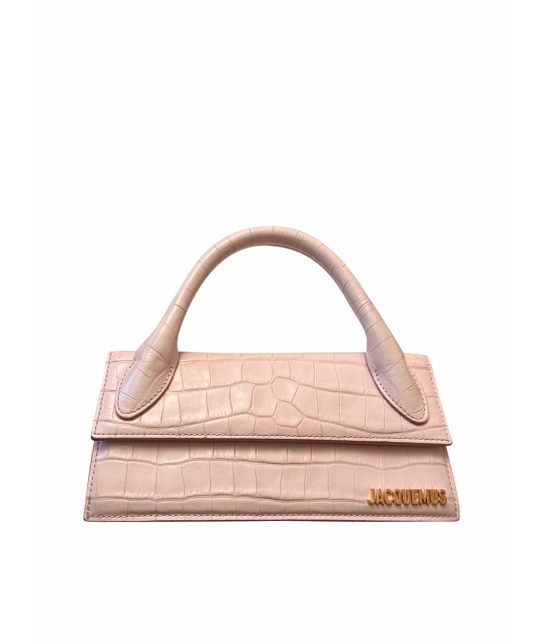 JACQUEMUS Розовая кожаная сумка через плечо, фото 1