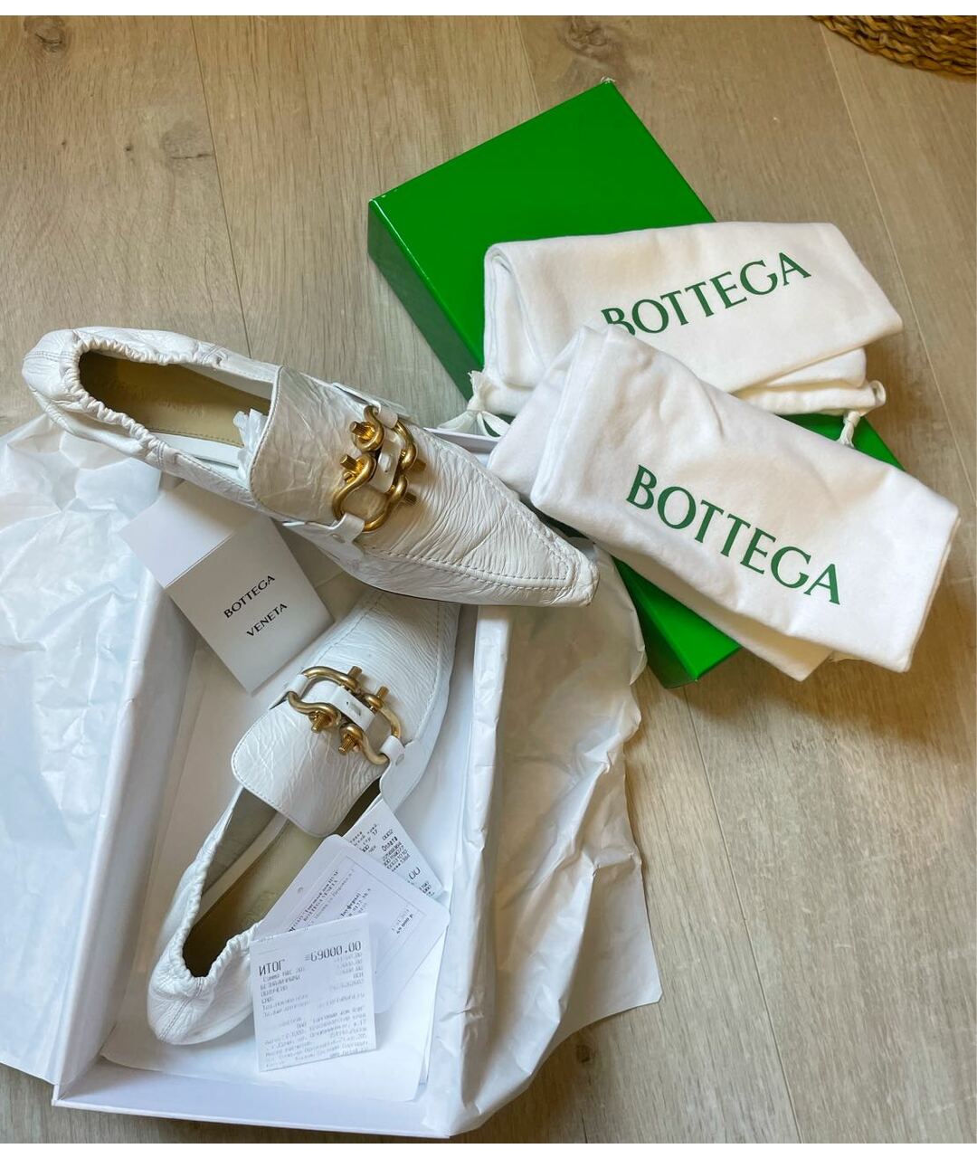 BOTTEGA VENETA Белые кожаные туфли, фото 5