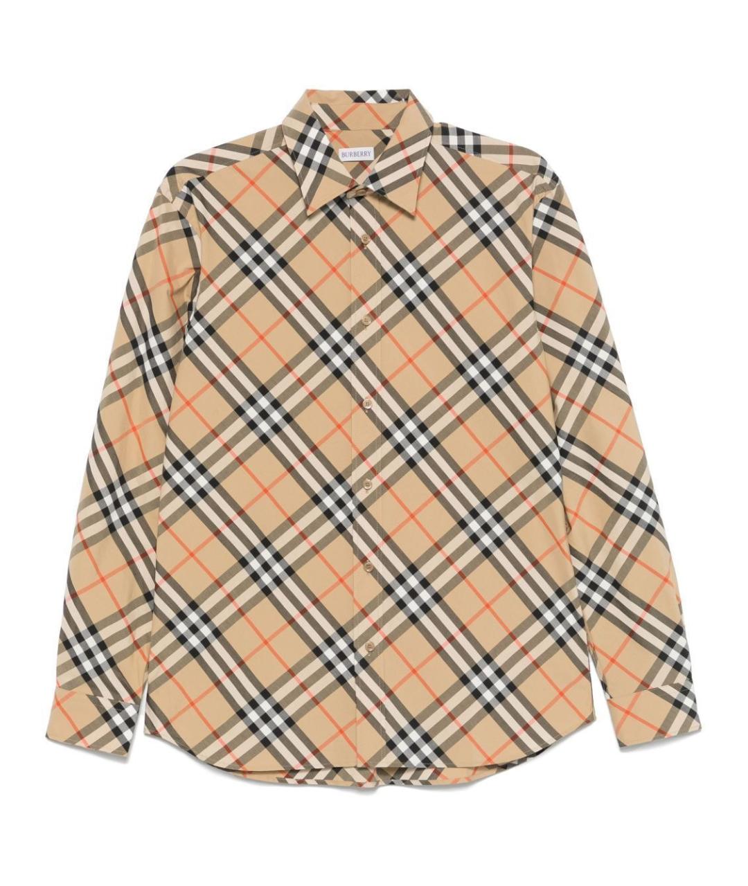 BURBERRY Бежевая хлопковая кэжуал рубашка, фото 1