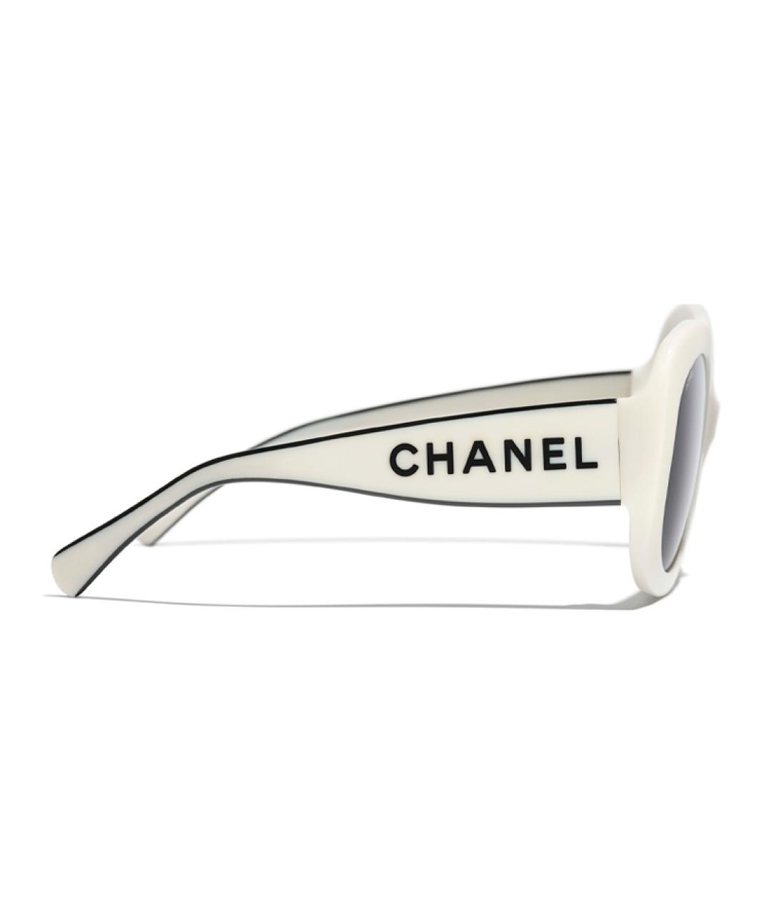 CHANEL Белые пластиковые солнцезащитные очки, фото 3