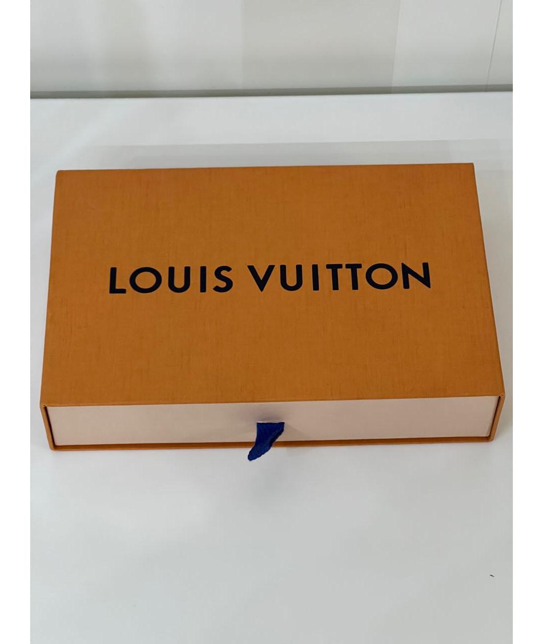 LOUIS VUITTON Черный кожаный кошелек, фото 3