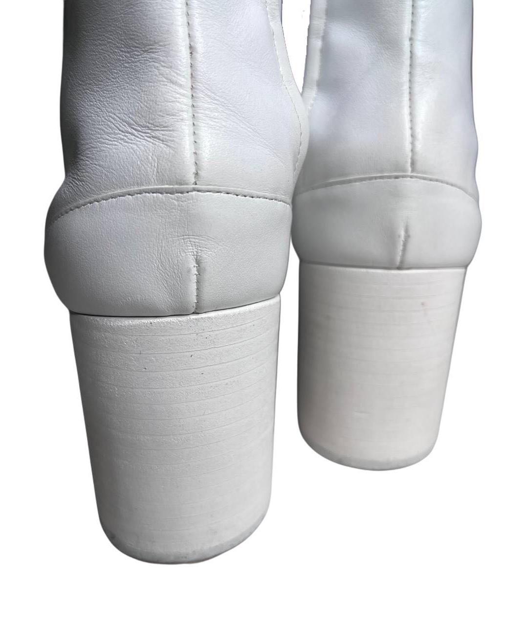 MAISON MARGIELA Белые кожаные ботильоны, фото 4