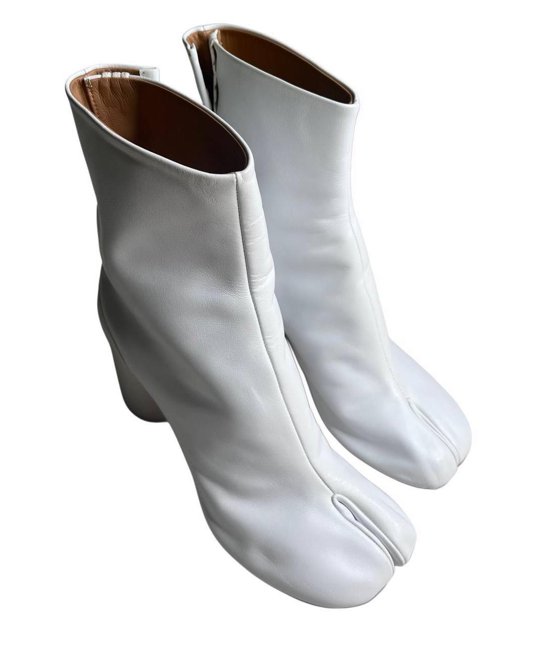 MAISON MARGIELA Белые кожаные ботильоны, фото 5