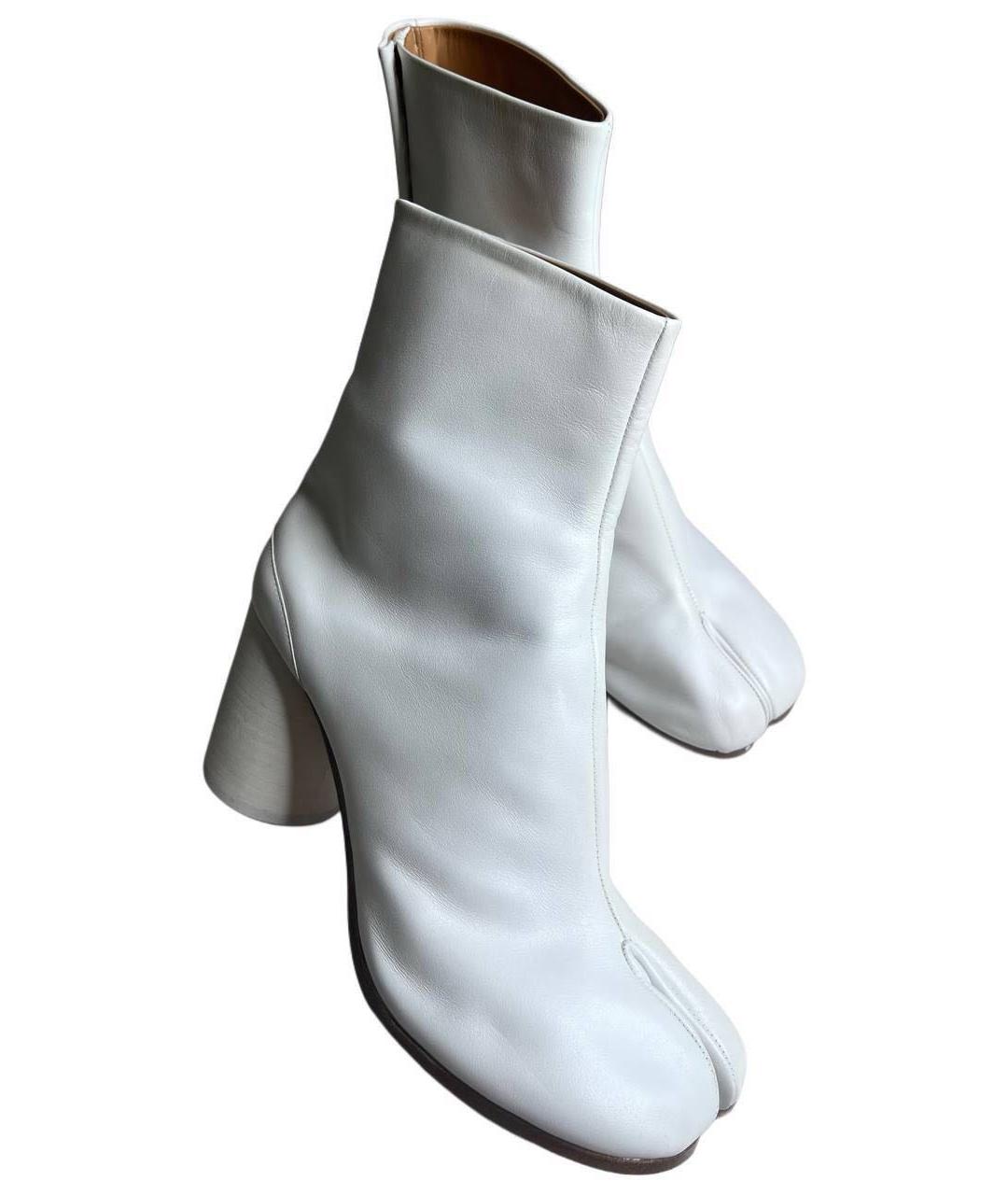 MAISON MARGIELA Белые кожаные ботильоны, фото 2