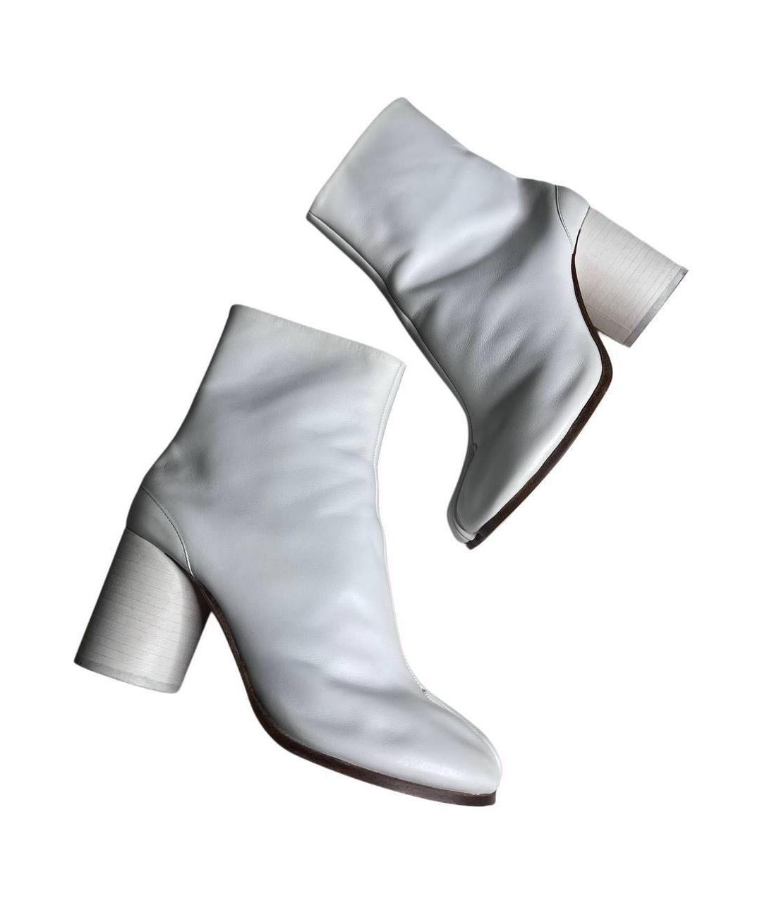 MAISON MARGIELA Белые кожаные ботильоны, фото 6
