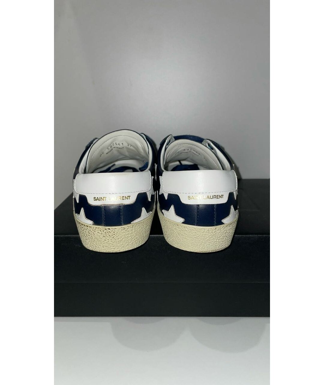 SAINT LAURENT Синие кожаные кроссовки, фото 4