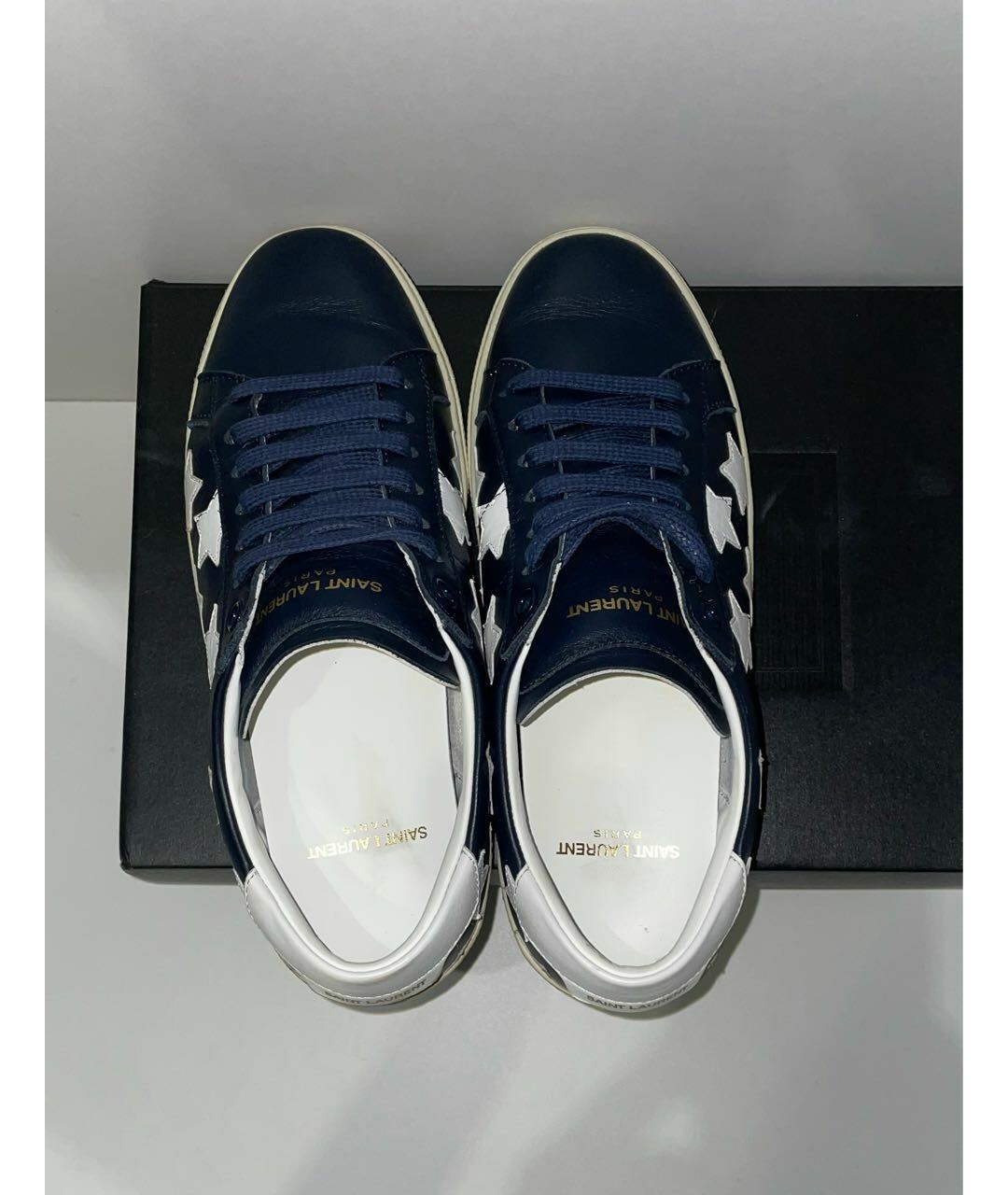 SAINT LAURENT Синие кожаные кроссовки, фото 3