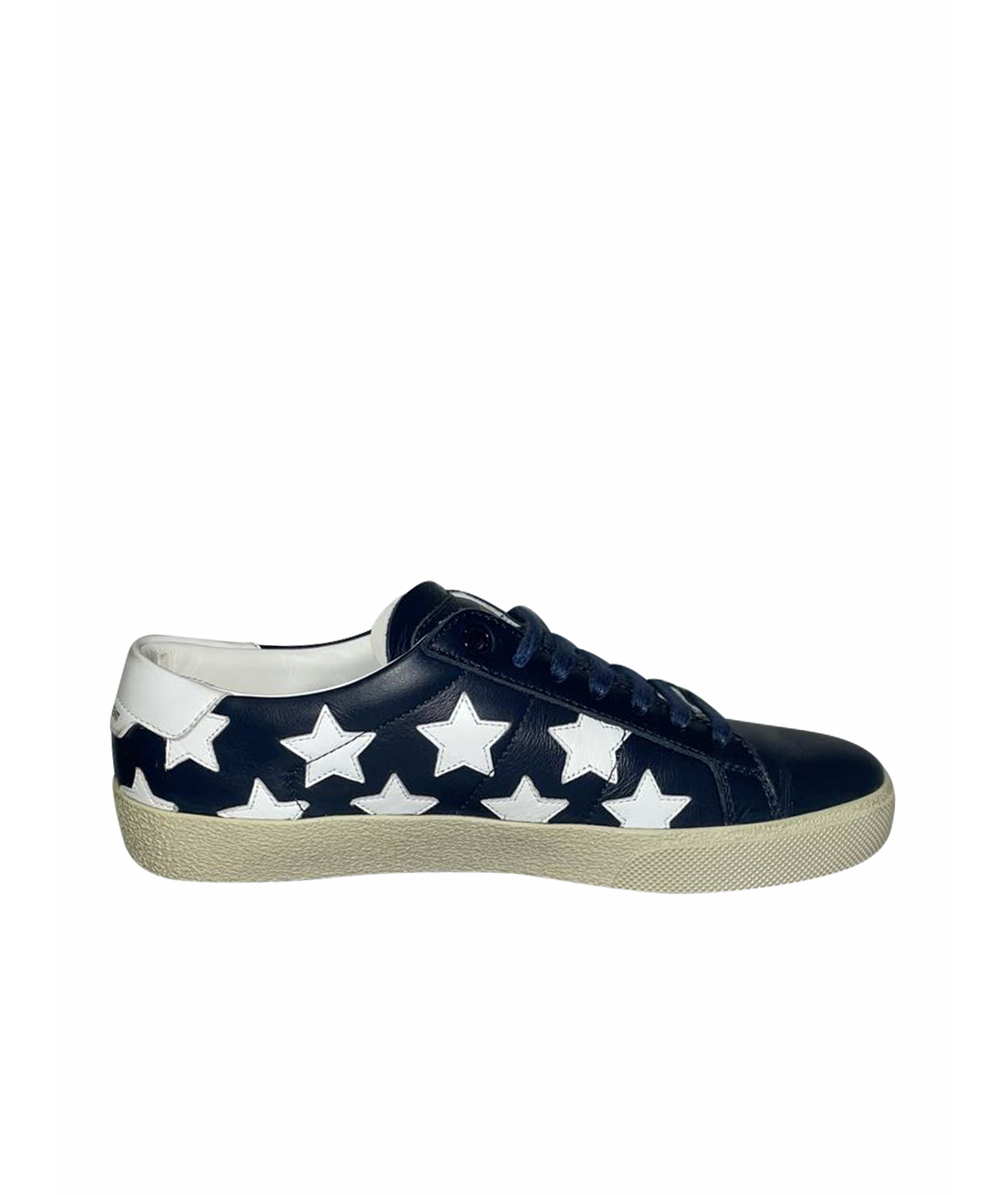 SAINT LAURENT Синие кожаные кроссовки, фото 1