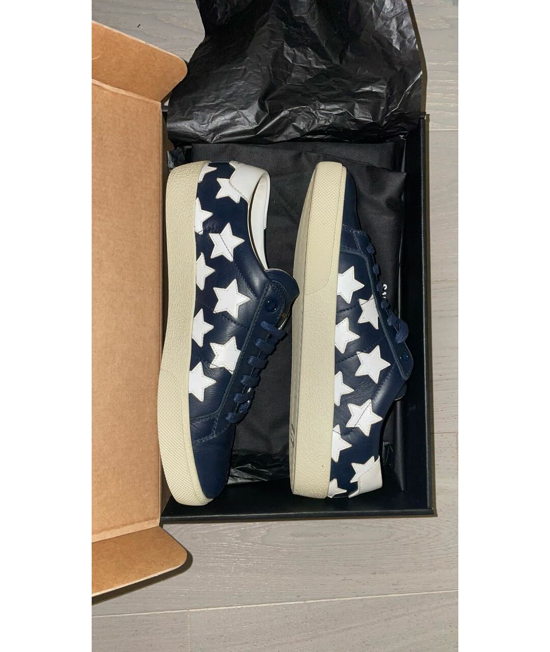 SAINT LAURENT Синие кожаные кроссовки, фото 6