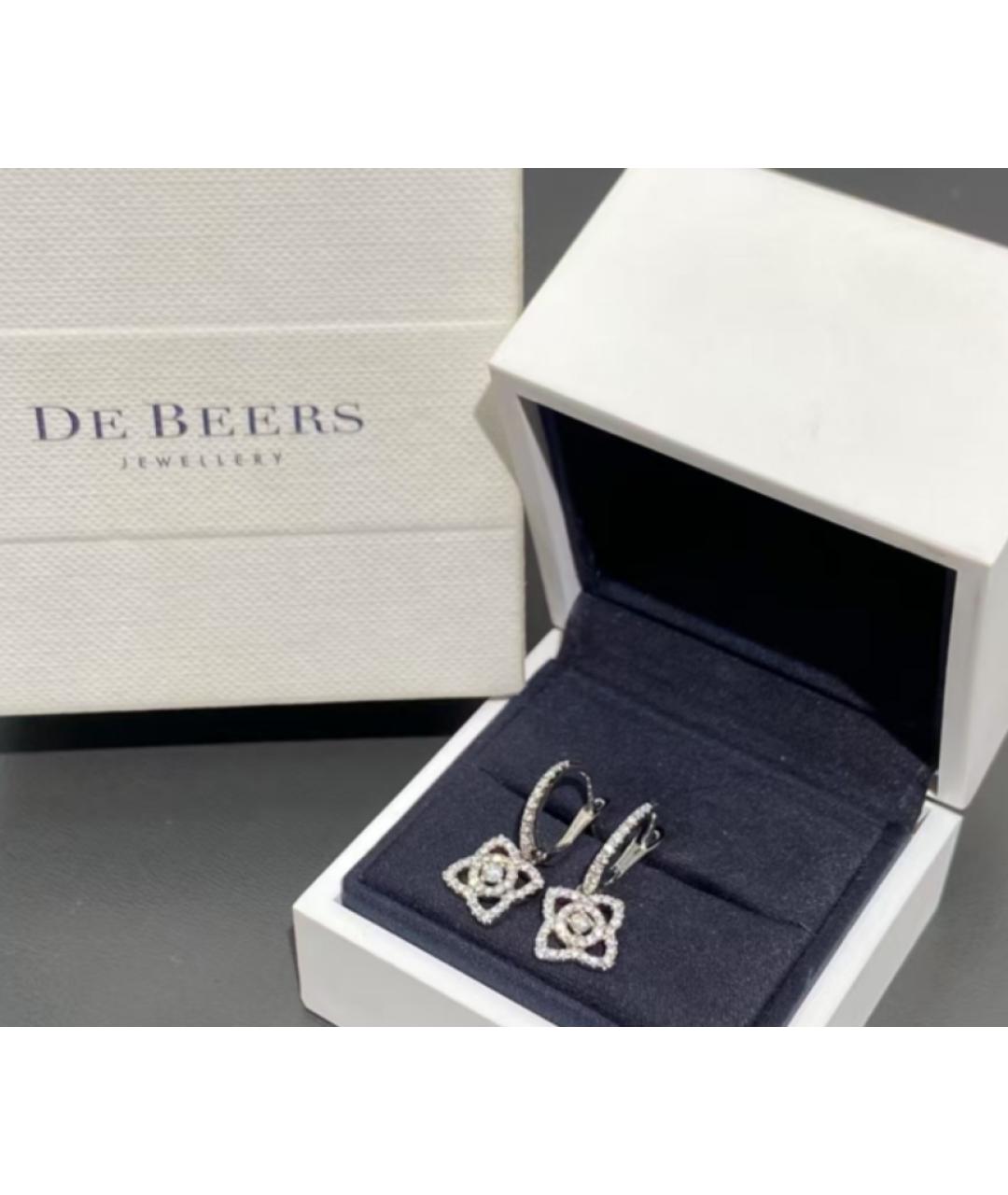 DE BEERS Серебряные серьги из белого золота, фото 5