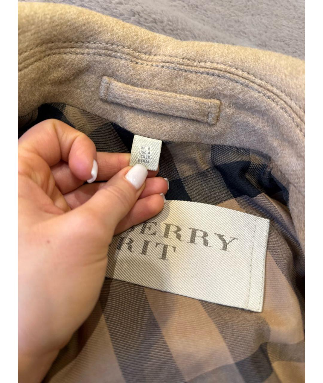 BURBERRY Бежевое шерстяное пальто, фото 4