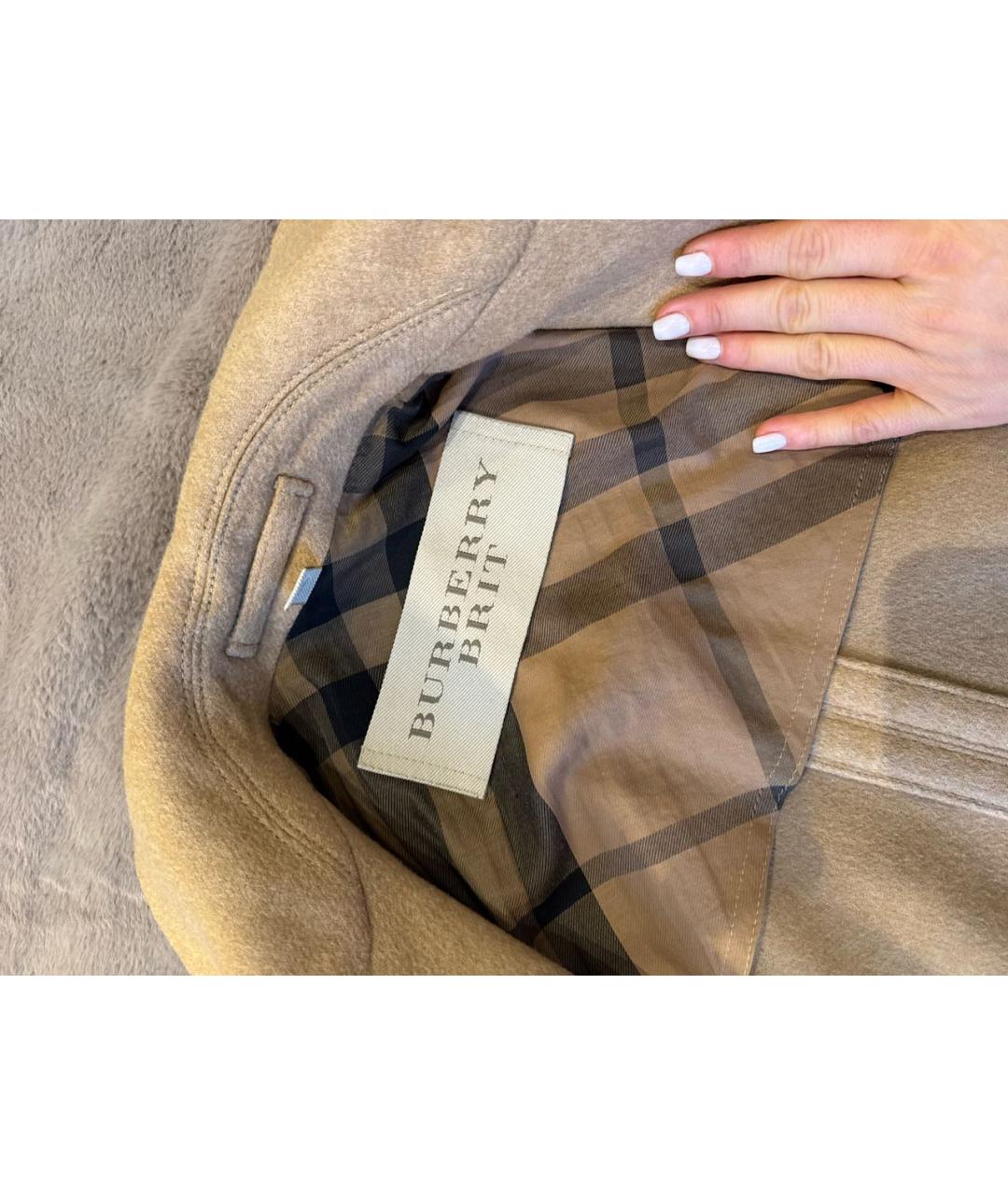 BURBERRY Бежевое шерстяное пальто, фото 3