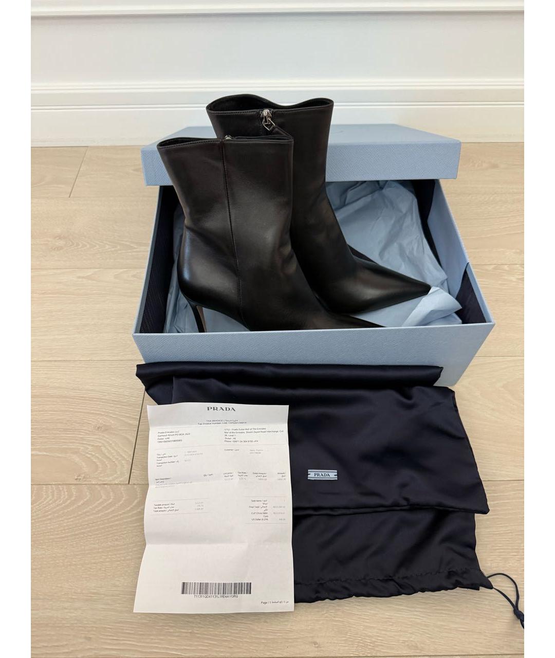 PRADA Черные кожаные ботильоны, фото 7