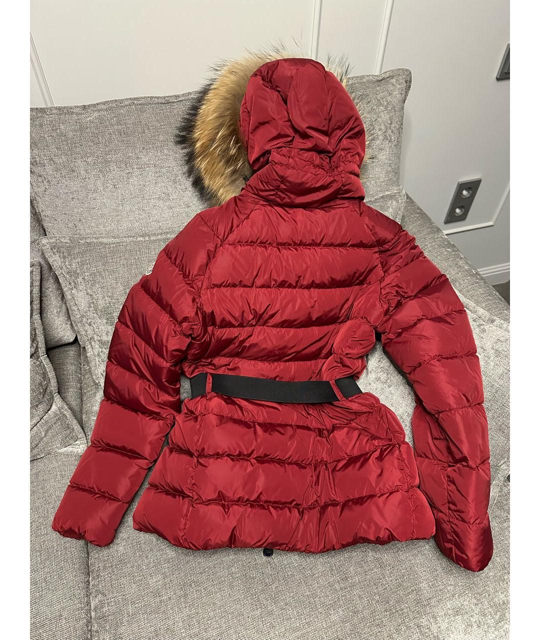 MONCLER Бордовый синтетический пуховик, фото 2