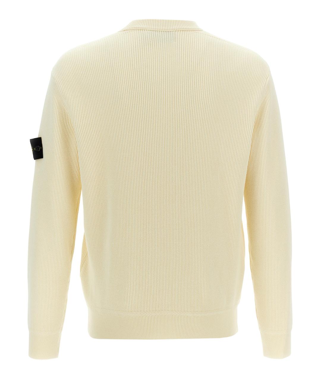 STONE ISLAND Белый хлопковый джемпер / свитер, фото 2