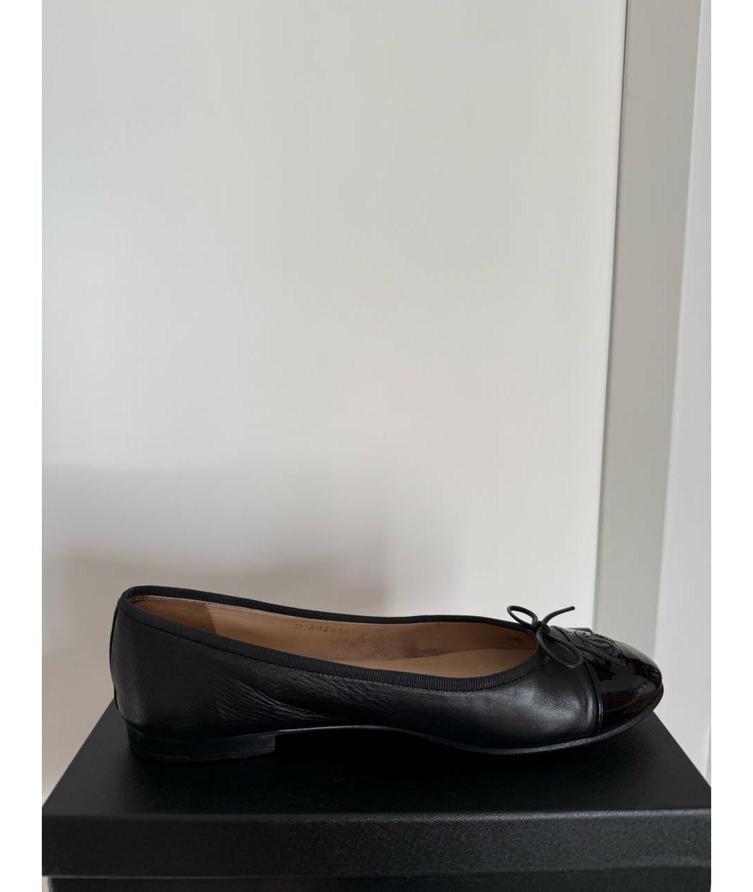 CHANEL Черные кожаные балетки, фото 8