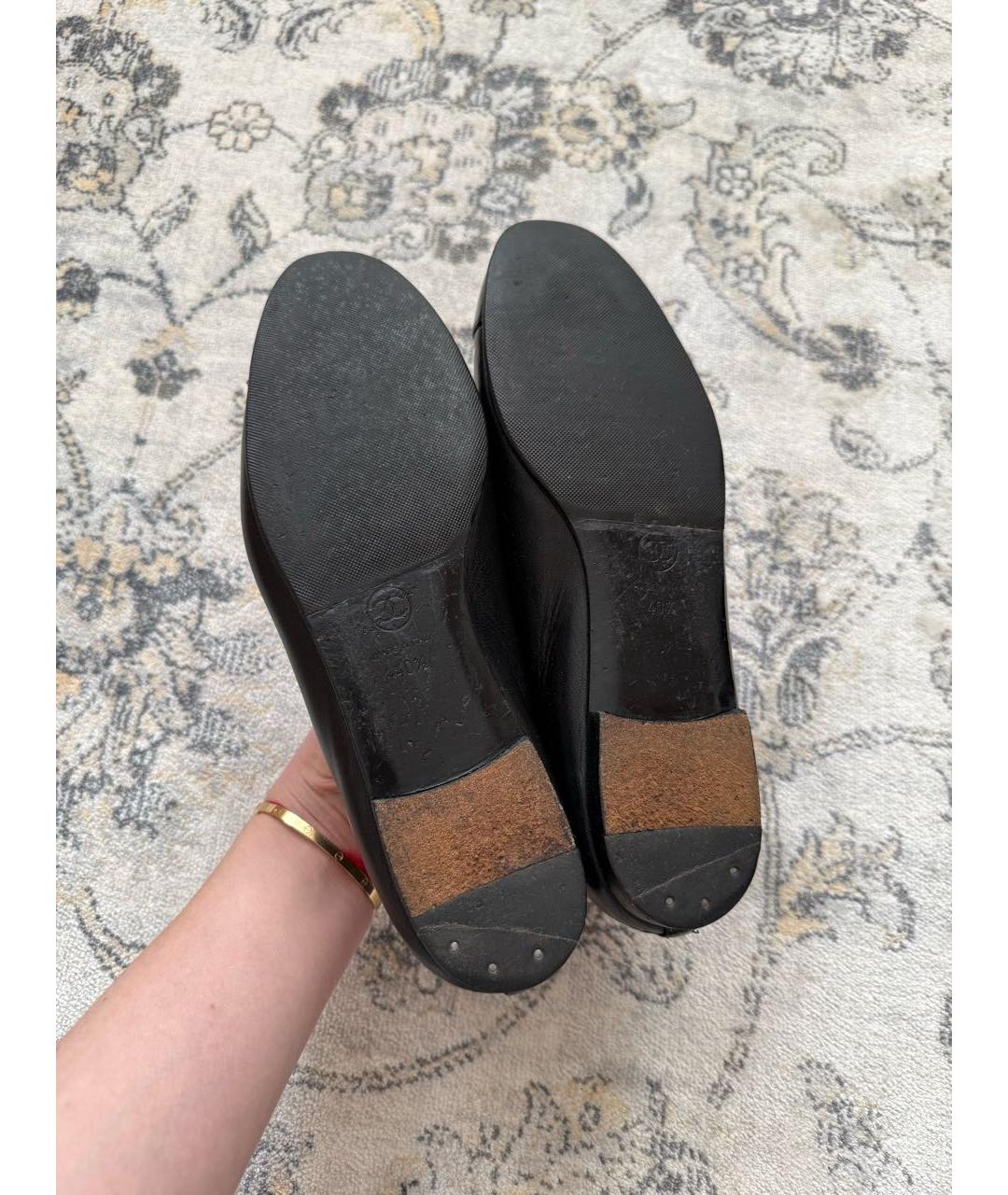 CHANEL Черные кожаные балетки, фото 5