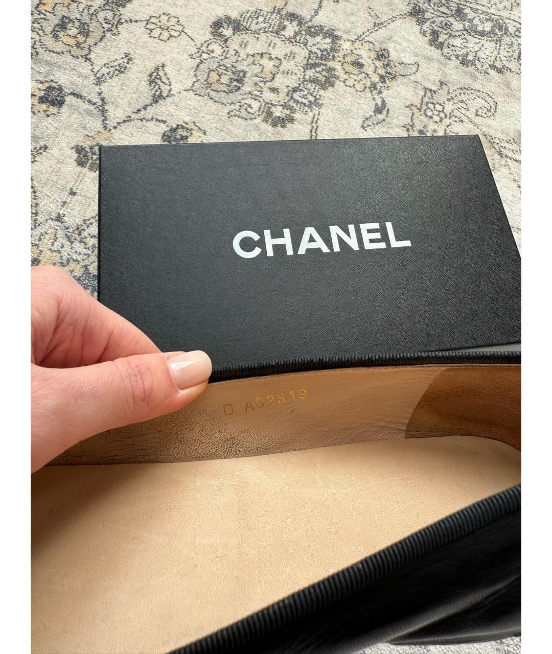 CHANEL Черные кожаные балетки, фото 6