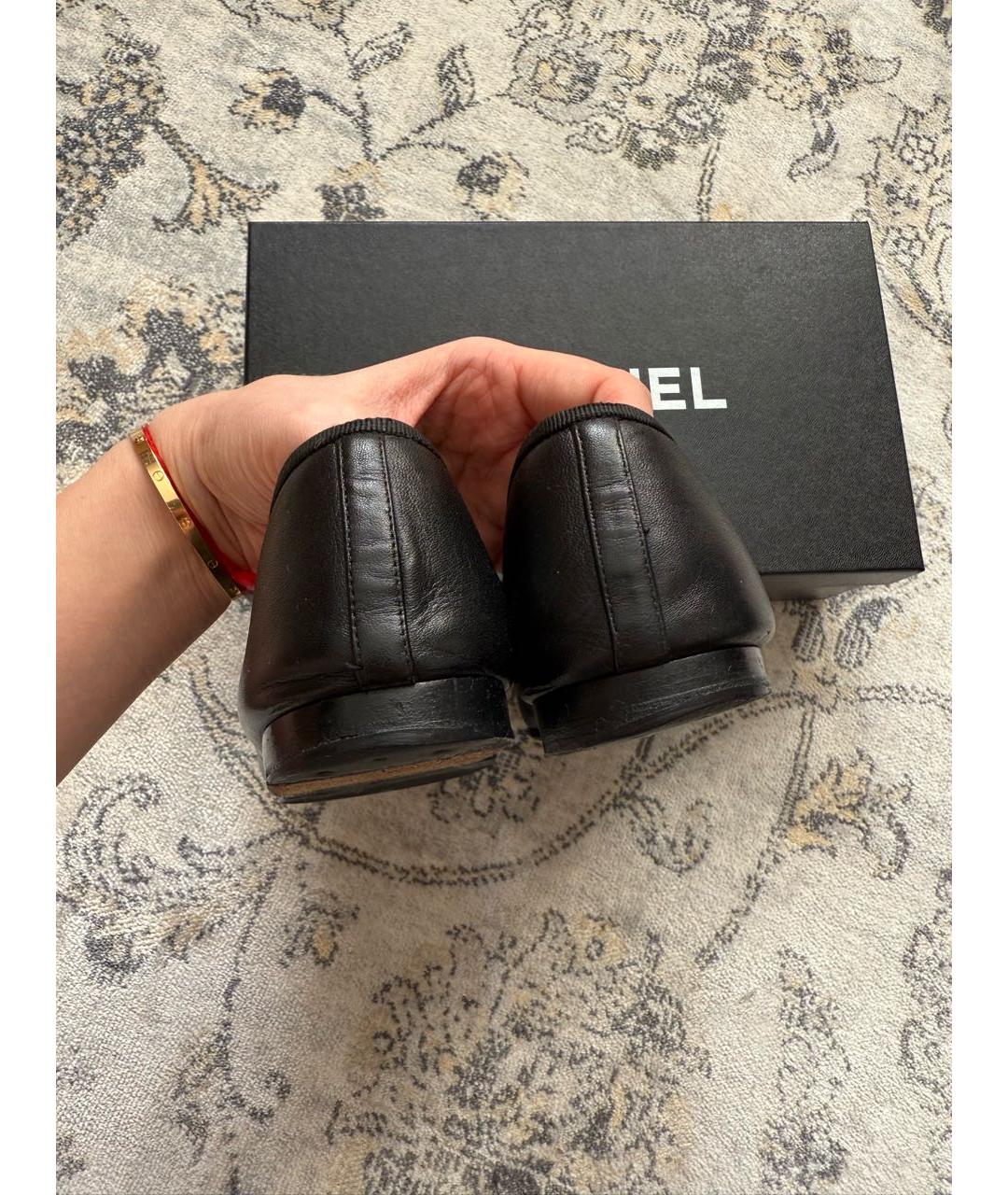 CHANEL Черные кожаные балетки, фото 4