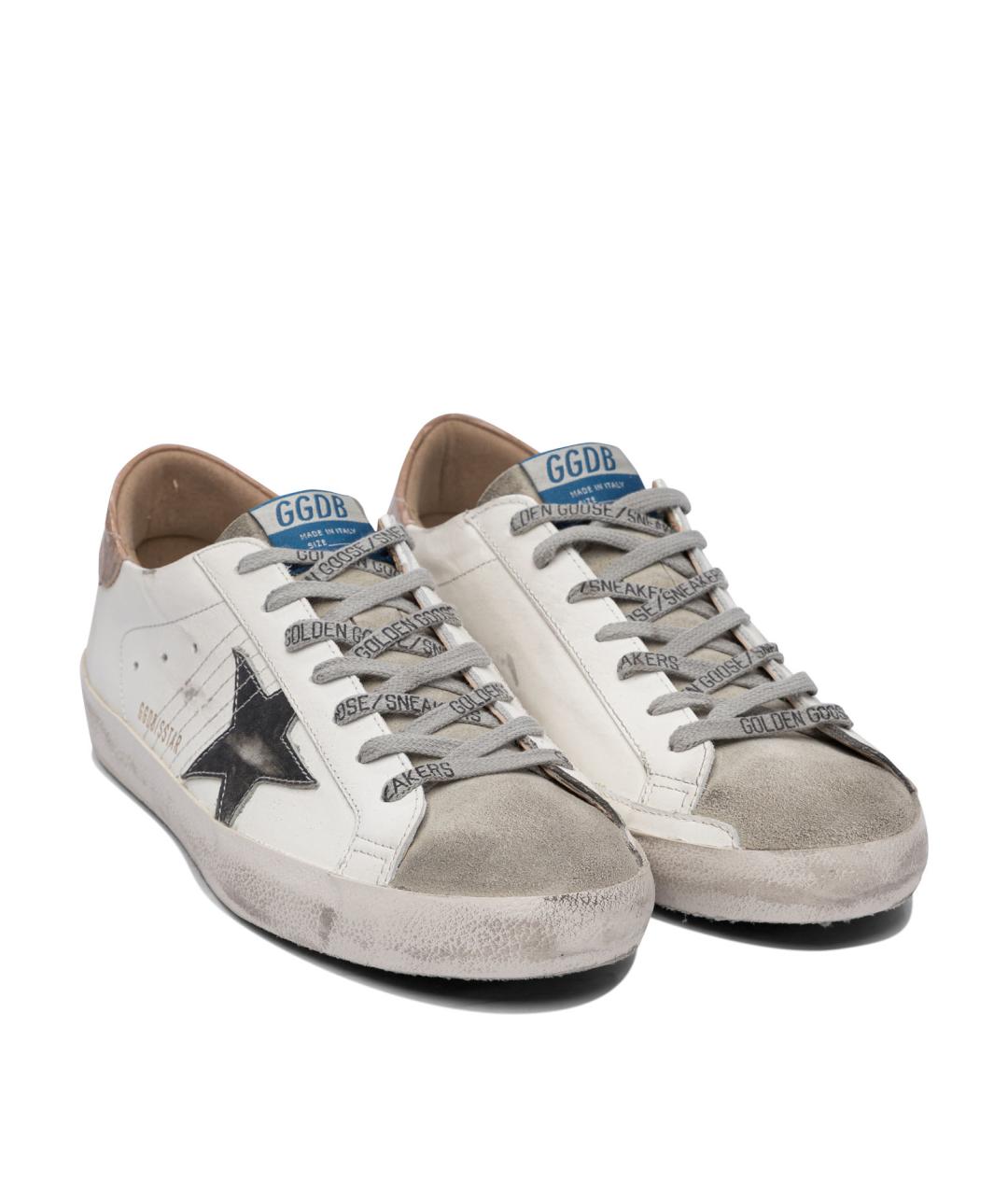 GOLDEN GOOSE DELUXE BRAND Белые кожаные низкие кроссовки / кеды, фото 2