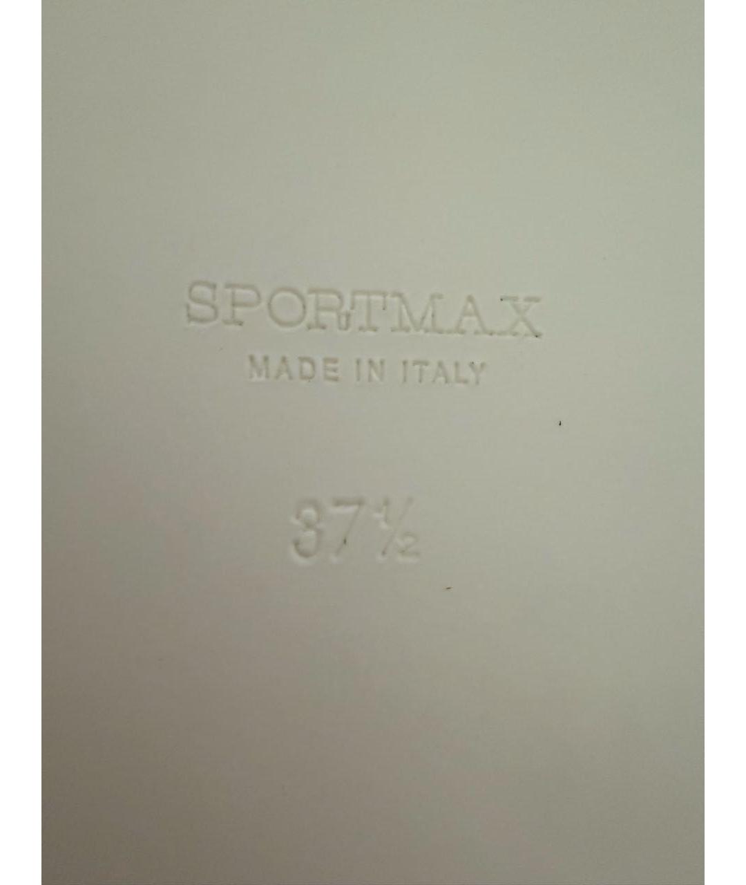 SPORTMAX Белые кожаные сандалии, фото 4