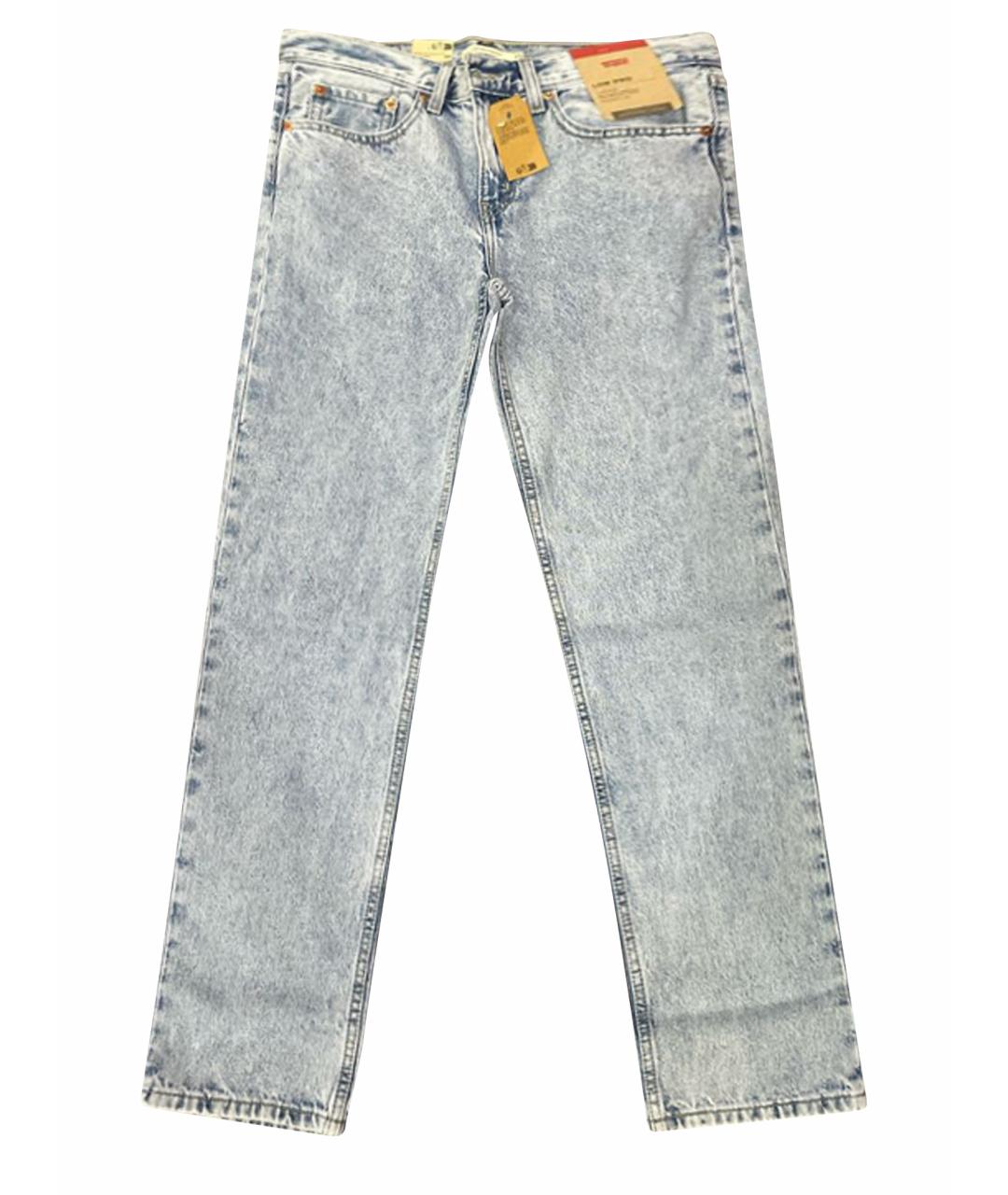 LEVI'S Голубые хлопковые прямые джинсы, фото 1