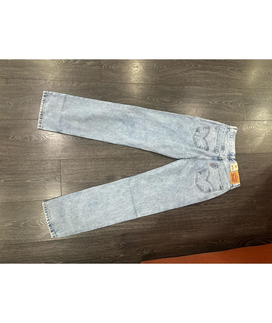 LEVI'S Голубые хлопковые прямые джинсы, фото 2