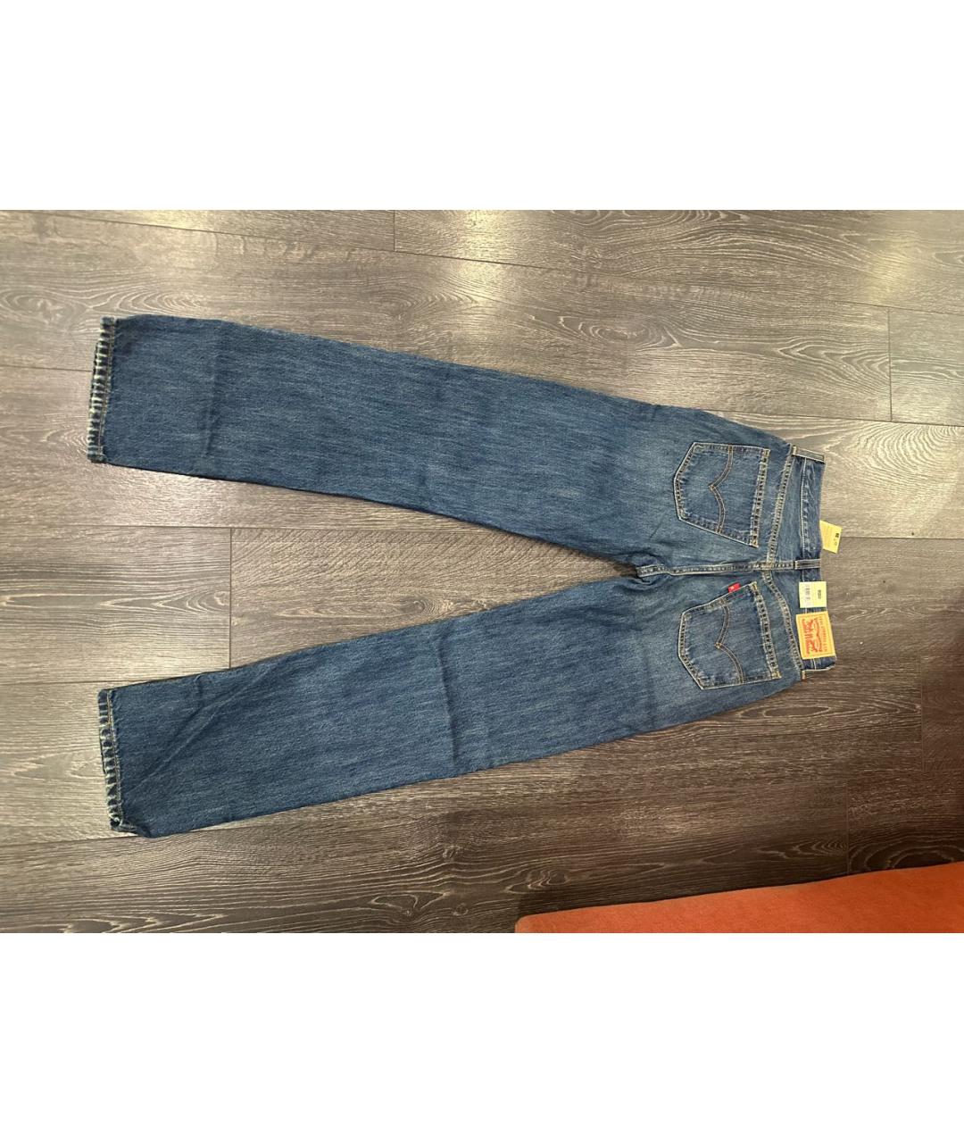 LEVI'S Темно-синие хлопковые прямые джинсы, фото 2