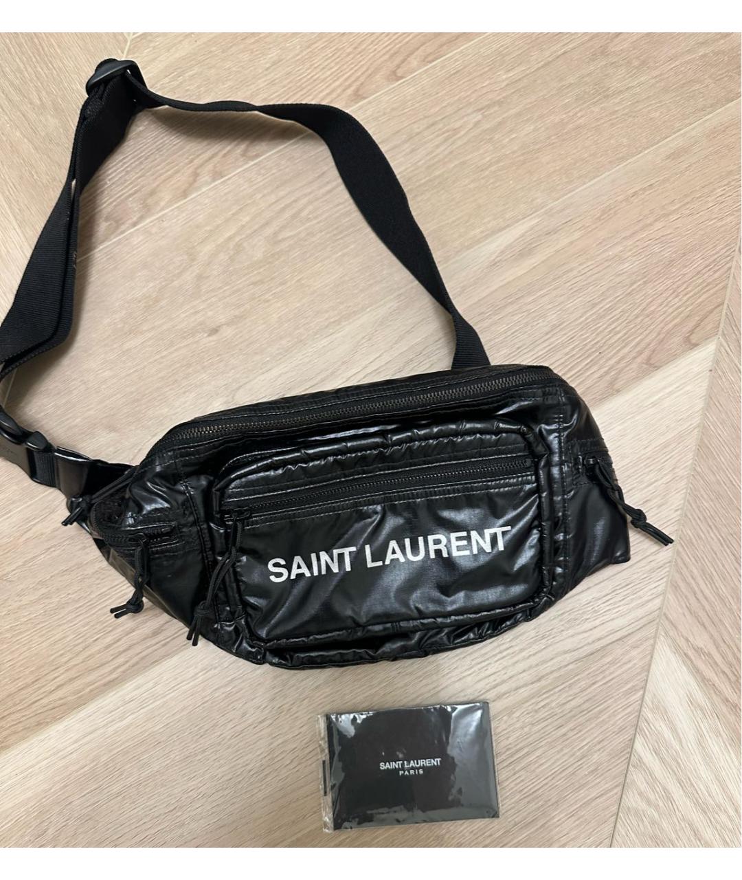 SAINT LAURENT Черная поясная сумка, фото 7