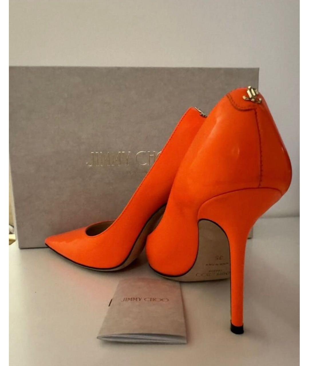 JIMMY CHOO Оранжевые туфли из лакированной кожи, фото 3