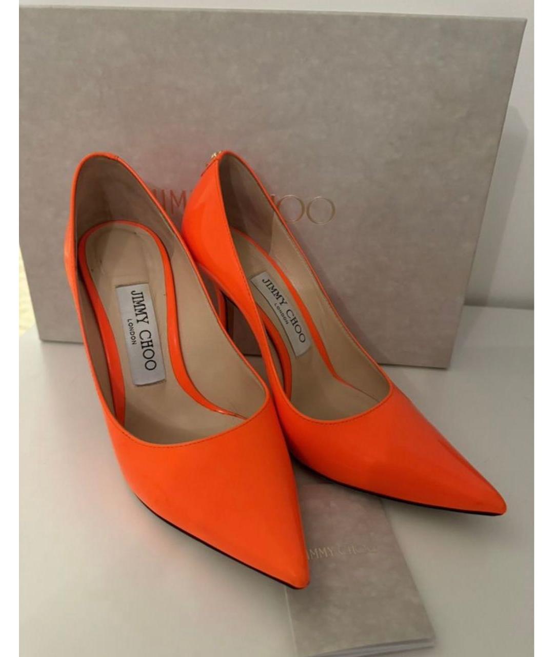 JIMMY CHOO Оранжевые туфли из лакированной кожи, фото 2