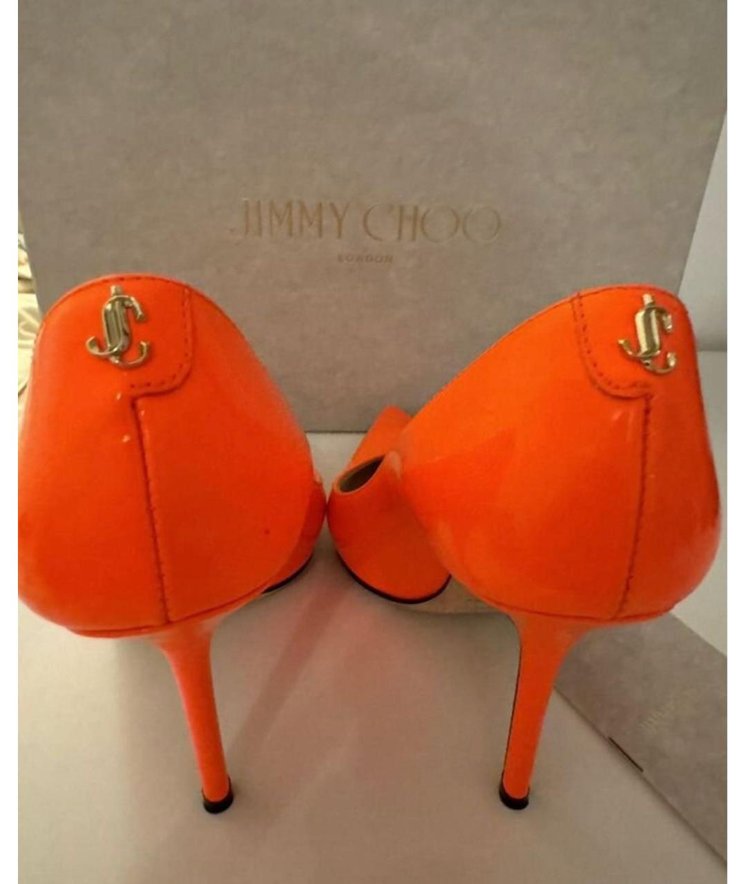 JIMMY CHOO Оранжевые туфли из лакированной кожи, фото 4