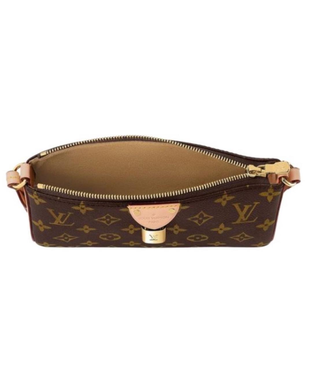 LOUIS VUITTON Коричневая кожаная сумка через плечо, фото 4