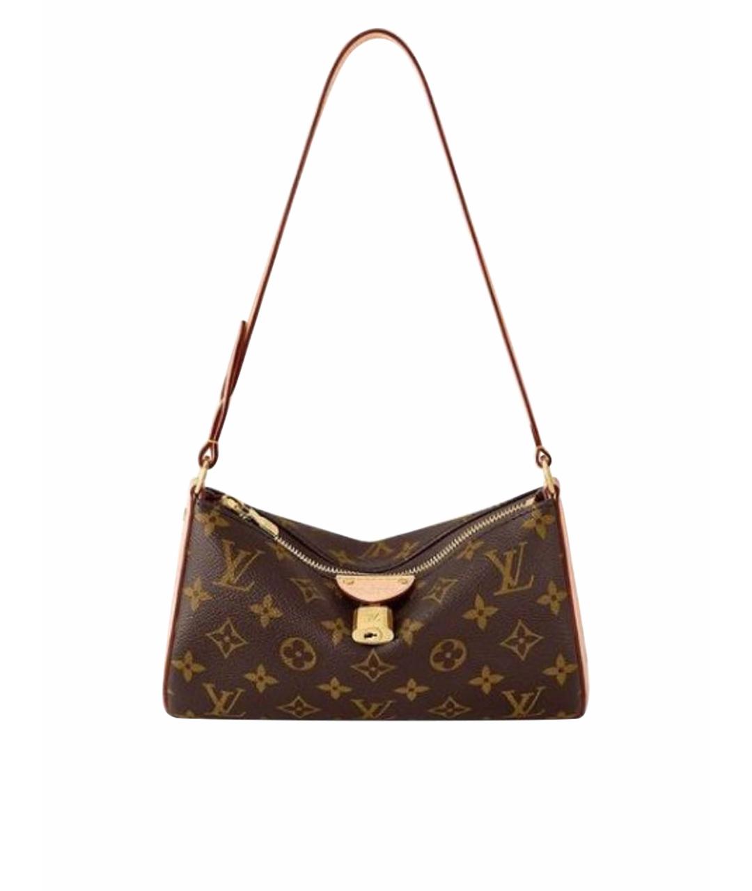LOUIS VUITTON Коричневая кожаная сумка через плечо, фото 1