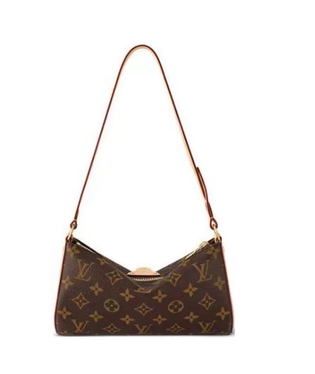 LOUIS VUITTON Коричневая кожаная сумка через плечо, фото 3