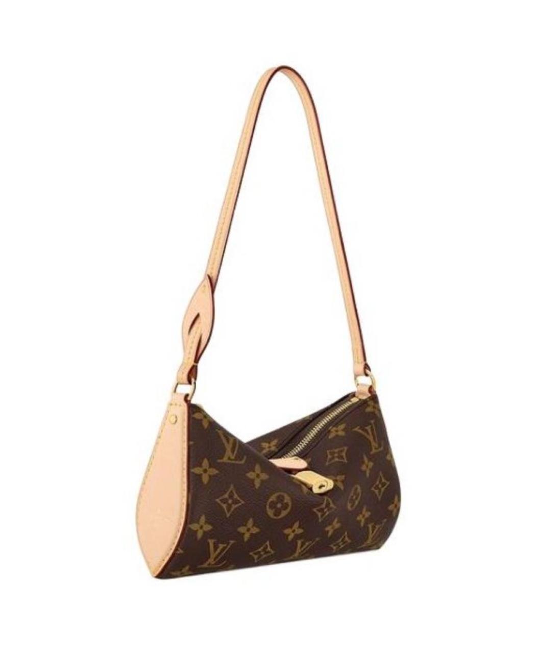 LOUIS VUITTON Коричневая кожаная сумка через плечо, фото 2