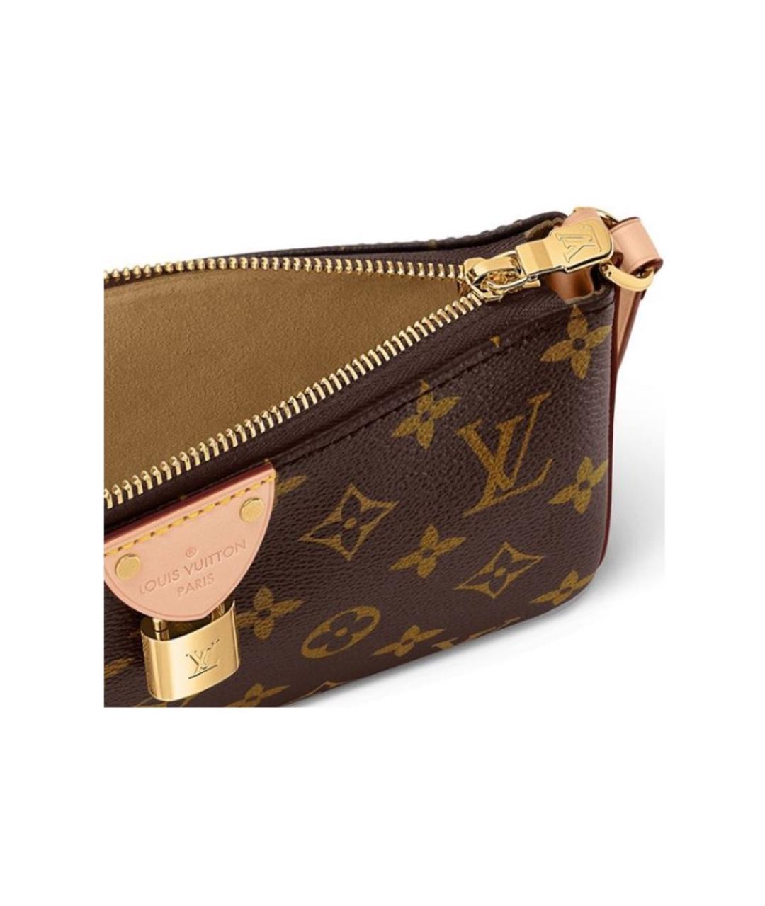 LOUIS VUITTON Коричневая кожаная сумка через плечо, фото 5
