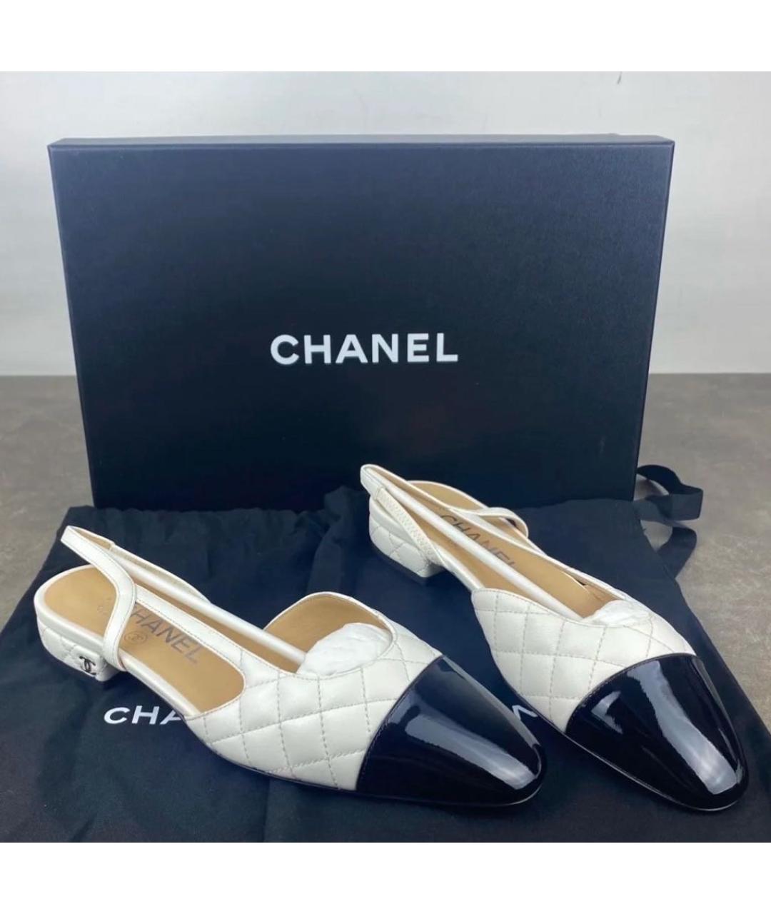 CHANEL Белые кожаные балетки, фото 6