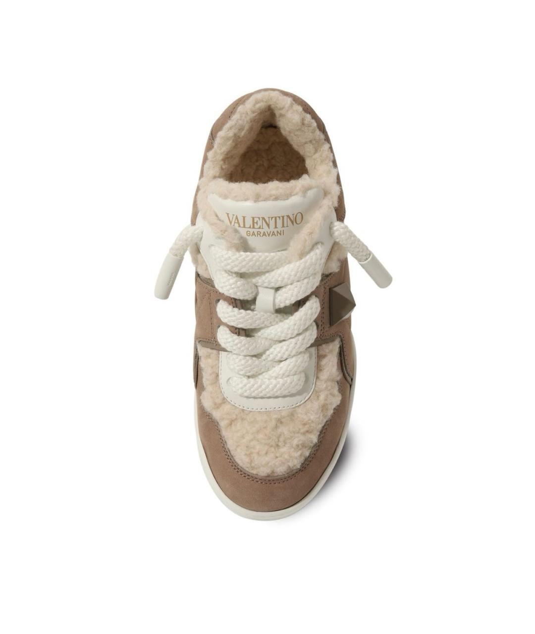 VALENTINO Бежевые замшевые кроссовки, фото 3