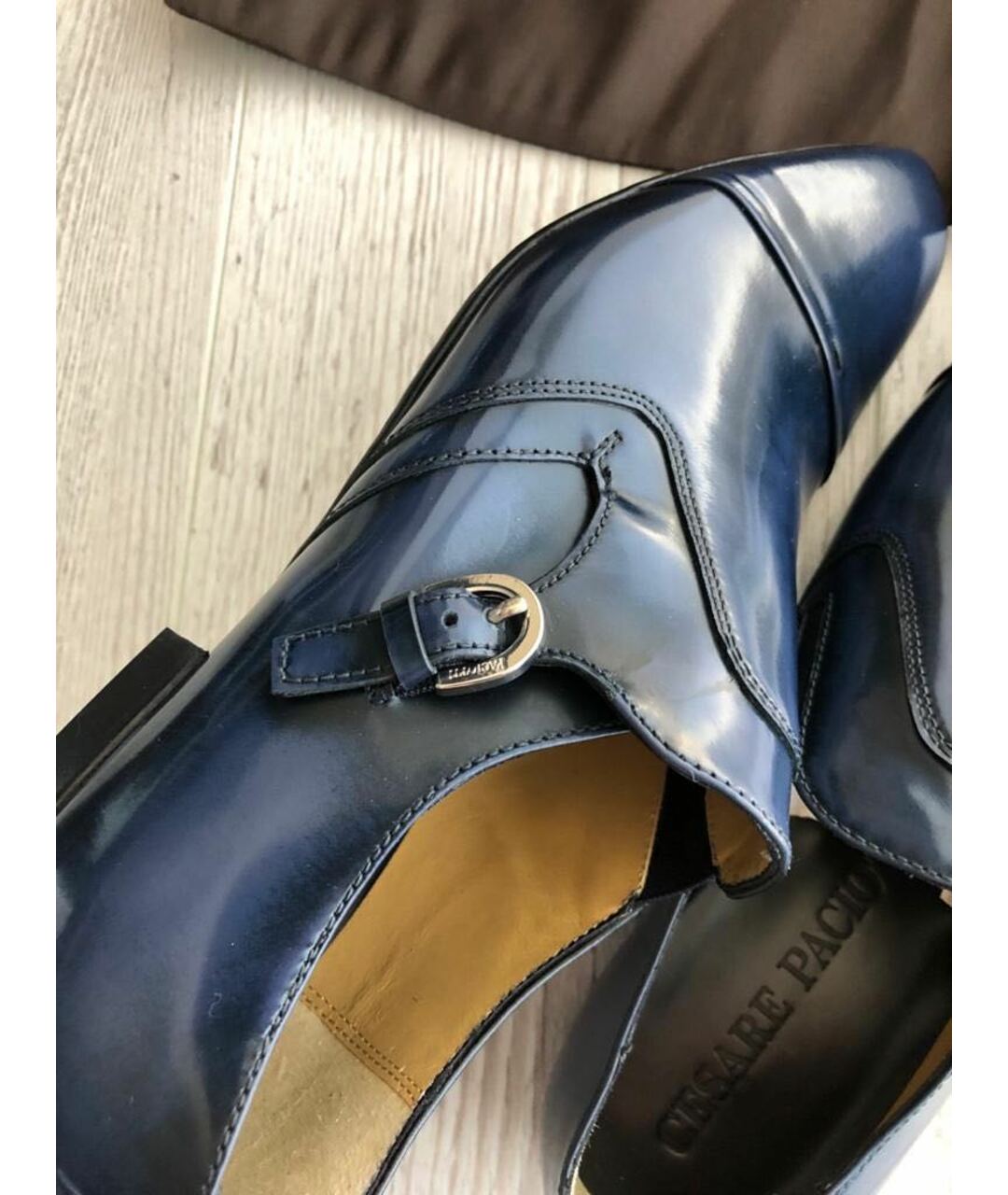 CESARE PACIOTTI Синие кожаные туфли, фото 4