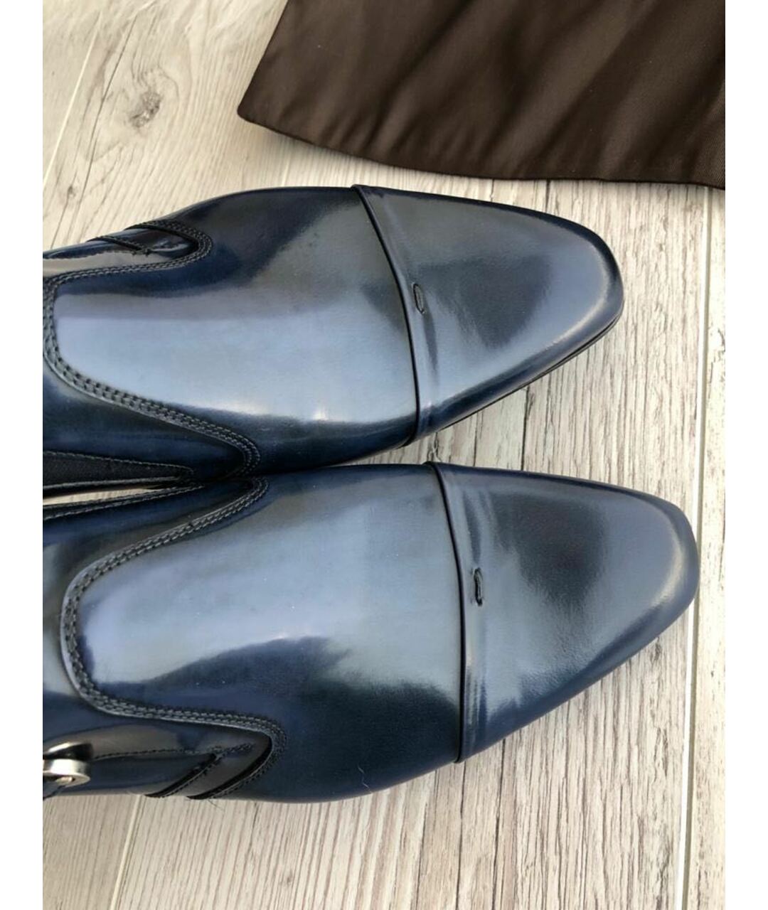 CESARE PACIOTTI Синие кожаные туфли, фото 5