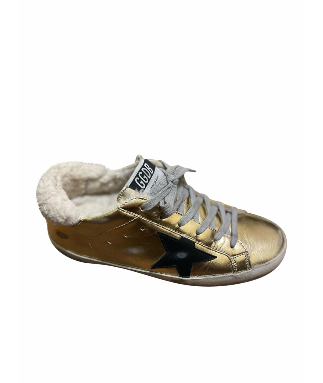 GOLDEN GOOSE DELUXE BRAND Золотые кожаные кеды, фото 1