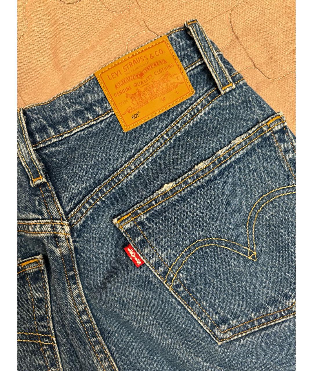 LEVI'S Синие хлопковые прямые джинсы, фото 6