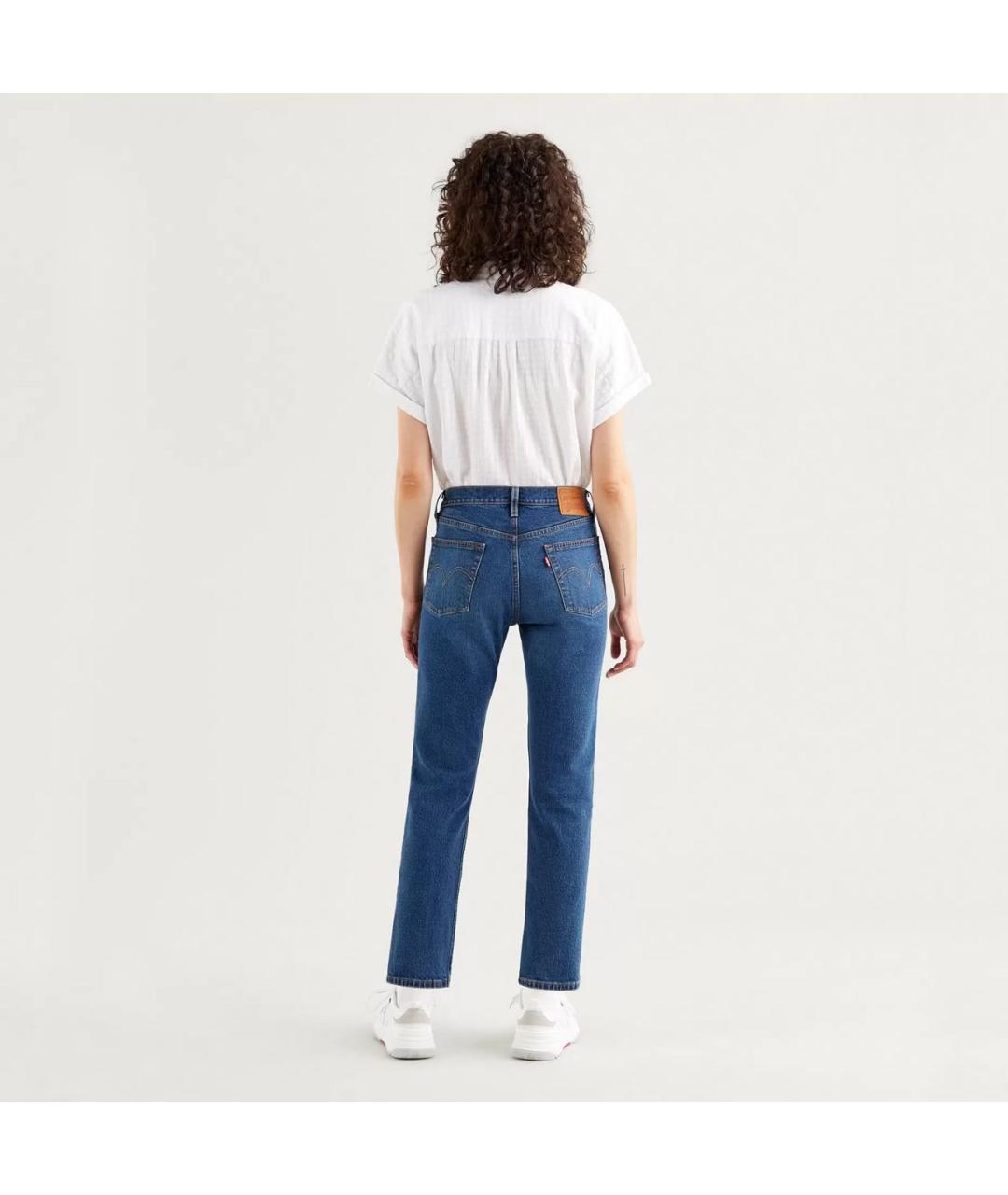 LEVI'S Синие хлопковые прямые джинсы, фото 8