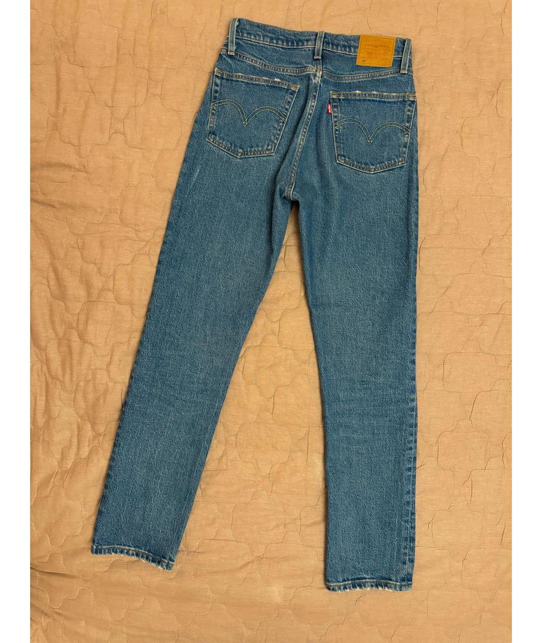 LEVI'S Синие хлопковые прямые джинсы, фото 4