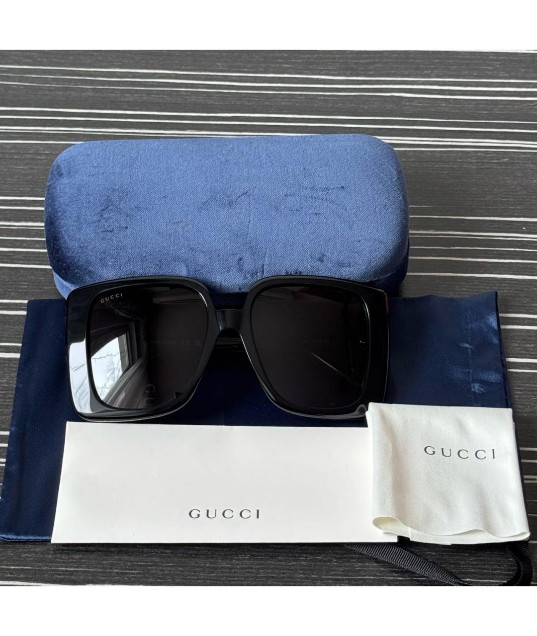 GUCCI Черные пластиковые солнцезащитные очки, фото 4