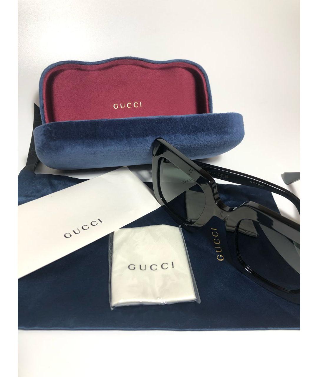 GUCCI Черные пластиковые солнцезащитные очки, фото 5